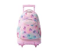 TOTTO - Mochila Escolar con Ruedas Desmontables, Modelo Tiza, Capacidad 26 L, Mochila PC 15.4", Bolsillo Botella, Manija Telescópica, Espaldar Ergonómico y Correas en S, Estampado Shiny Heart Glitter