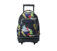 TOTTO - Mochila Escolar con Ruedas Desmontables, Modelo Tiza, Capacidad 26 L, Mochila PC 15.4", Bolsillo Botella, Manija Telescópica, Espaldar Ergonómico y Correas en S, Estampado Sticky