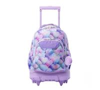 TOTTO - Mochila Escolar con Ruedas Desmontables, Modelo Tiza, Capacidad 26 L, Mochila PC 15.4", Bolsillo Botella, Manija Telescópica, Espaldar Ergonómico y Correas en S, Estampado Kory Morado