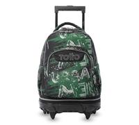 TOTTO - Mochila Escolar con Ruedas Desmontables, Modelo Tiza, Capacidad 26 L, Mochila PC 15.4", Bolsillo Botella, Manija Telescópica, Espaldar Ergonómico y Correas en S, Estampado Grounge
