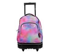 TOTTO - Mochila Escolar con Ruedas Desmontables, Modelo Tiza Glitter, Capacidad 26 L, Mochila PC 15.4", Bolsillo Botella, Manija Telescópica, Espaldar Ergonómico y Correas en S, Estampado Bloom