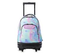 TOTTO - Mochila Escolar con Ruedas Desmontables, Modelo Tiza Glitter, Capacidad 26 L, Mochila PC 15.4", Bolsillo Botella, Manija Telescópica, Espaldar Ergonómico y Correas en S, Estampado Pixelly