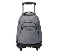 TOTTO Mochila escolar con ruedas gris metálico Renglones de color Gris