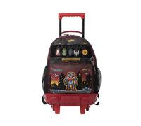 TOTTO - Mochila Escolar con Ruedas, Modelo Digibot M, Mochila Mediana, Capacidad 23 L, Bolsillos Botella, Organizador Interno, Protección en la Base, Correas Ajustables, Color Negro