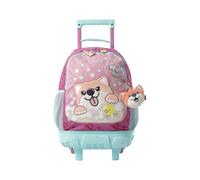 TOTTO - Mochila Escolar con Ruedas, Modelo Doggy Love M, Mochila Mediana, Capacidad 23 L, Bolsillos Botella, Organizador Interno, Protección en la Base, Correas Ajustables, Color Rosa
