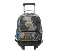 TOTTO - Mochila Escolar con Ruedas, Modelo Multisport L, Capacidad 23 L, Bolsillo para PC 14", Bolsillo Botella, Organizador Interno, Protección en la Base, Correas Ajustables, Color Multicolor