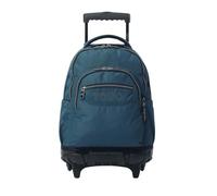 TOTTO - Mochila Escolar con Ruedas, Modelo Renglones, Capacidad 26,21 Litros, Bolsillo para PC 14", Bolsillo Botella, Correas en S para Mayor Comodidad, Resistente, Estampado Moroccan Blue