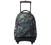TOTTO - Mochila Escolar con Ruedas, Modelo Renglones, Capacidad 26,21 Litros, Bolsillo para PC 14", Bolsillo Botella, Correas en S para Mayor Comodidad, Resistente, Estampado Okubo