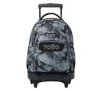 TOTTO - Mochila Escolar con Ruedas, Modelo Renglones, Capacidad 26,21 Litros, Bolsillo para PC 14", Bolsillo Botella, Correas en S para Mayor Comodidad, Resistente, Estampado Digital Hill
