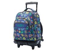 TOTTO - Mochila Escolar con Ruedas, Modelo Renglones, Capacidad 26,21 Litros, Bolsillo para PC 14" y Bolsillo para Botella, Correas en S para Mayor Comodidad, Resistente, Estampado Tello