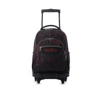 TOTTO - Mochila Escolar con Ruedas, Modelo Renglones, Capacidad 26,21 Litros, Bolsillo para PC 15,4", Bolsillo Botella, Correas en S para Mayor Comodidad, Resistente, Estampado Bosque Digital
