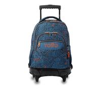 TOTTO - Mochila Escolar con Ruedas, Modelo Renglones, Capacidad 26,21 Litros, Bolsillo para PC 15,4", Bolsillo Botella, Correas en S para Mayor Comodidad, Resistente, Estampado Grafer