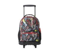 TOTTO - Mochila Escolar con Ruedas, Modelo SKL L, Capacidad 25 L, Mochila Grande, Bolsillo Botella, Bomper Protector, Asa de Mano, Manija Telescópica, Resistente y Cómoda, Estampado Rally Red