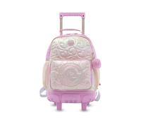 TOTTO - Mochila Escolar con Ruedas, Modelo Unicorn Kisses M, Mochila Mediana, Capacidad 23L, Bolsillos Botella, Compartimento Frontal, Protección en la Base, Correas Ajustables, Estampado Rosa