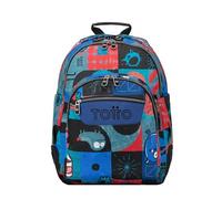 TOTTO Mochila escolar cyber monstruos - Crayoles TAMAÑO ESTÁNDAR