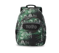 TOTTO - Mochila Escolar Grande, Modelo Rayol, Capacidad 19 L, 3 Compartimentos, 2 Bolsillos Botella, Bolsillo para PC 14", Espaldar Ergonómico con Flujo de Aire, Correas en S, Estampado Grounge