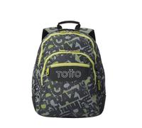 TOTTO - Mochila Escolar Grande, Modelo Rayol, Capacidad 19 L, 3 Compartimentos, 2 Bolsillos Botella, Bolsillo para PC 14", Espaldar Ergonómico con Flujo de Aire, Correas en S, Estampado Texgrunge