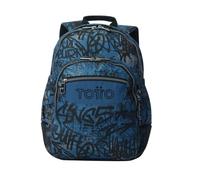 TOTTO - Mochila Escolar Grande, Modelo Rayol, Capacidad 19 L, 3 Compartimentos, 2 Bolsillos Botella, Bolsillo para PC 14", Espaldar Ergonómico con Flujo de Aire, Correas en S, Estampado Urban Graph