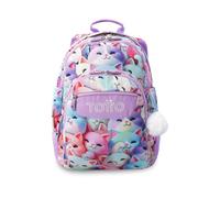 TOTTO - Mochila Escolar Grande, Modelo Rayol, Capacidad 19 L, 3 Compartimentos, 2 Bolsillos Botella, Bolsillo para PC 14", Espaldar Ergonómico con Flujo de Aire, Correas en S, Estampado Mewsy 3D