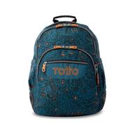 TOTTO - Mochila Escolar Grande, Modelo Rayol, Capacidad 19 L, 3 Compartimentos, 2 Bolsillos Botella, Bolsillo para PC 14", Espaldar Ergonómico con Flujo de Aire, Correas en S, Estampado Grafer