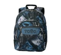 TOTTO - Mochila Escolar Grande, Modelo Rayol, Capacidad 19 L, 3 Compartimentos, 2 Bolsillos Botella, Bolsillo para PC 14", Espaldar Ergonómico con Flujo de Aire, Correas en S, Estampado Film