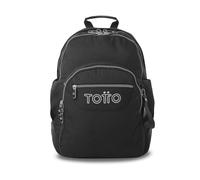TOTTO - Mochila Escolar Grande, Modelo Rayol Ecole Solid, Capacidad 19 L, 3 Compartimentos, 2 Bolsillos Botella, Bolsillo PC 14", Espaldar Ergonómico con Flujo de Aire, Correas en S, Color Negro