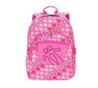 TOTTO - Mochila Escolar, Modelo Crayola, Capacidad 19,59 L, Bolsillo para Alimentos, Espaldar Ergonómico con Flujo de Aire, Correas en S para Mayor Comodidad, Resistente, Estampado Corazones Rosas