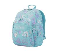 TOTTO - Mochila Escolar, Modelo Crayoles, Capacidad 20 L, Neceser Extraíble y Bolsa Calzado, Bolsillo para Botella, Espaldar Ergonómico con Flujo de Aire, Resistente, Estampado Corazones Pintados