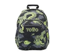 TOTTO - Mochila Escolar, Modelo Gommas, Mochila Mediana, Capacidad 15 L, Bolsillo para PC 14", Bolsillo Botella, Espaldar Ergonómico con Flujo de Aire, Cómodas Correas en S, Estampado Dragony