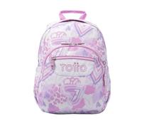 TOTTO - Mochila Escolar, Modelo Gommas, Mochila Mediana, Capacidad 15 L, Bolsillo para PC 14", Bolsillo Botella, Espaldar Ergonómico con Flujo de Aire, Cómodas Correas en S, Estampado Amalia