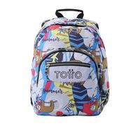 TOTTO - Mochila Escolar, Modelo Gommas, Mochila Mediana, Capacidad 15 L, Bolsillo para PC 14", Bolsillo Botella, Espaldar Ergonómico con Flujo de Aire, Cómodas Correas en S, Estampado Lazel