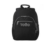 TOTTO - Mochila Escolar, Modelo Gommas, Mochila Mediana, Capacidad 15 L, Bolsillo para PC 14", Bolsillo Botella, Espaldar Ergonómico con Flujo de Aire, Cómodas Correas en S, Color Negro