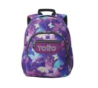 TOTTO - Mochila Escolar, Modelo Gommas, Mochila Mediana, Capacidad 15 L, Bolsillo PC 14", Bolsillo Botella, Espaldar Ergonómico con Flujo de Aire, Cómodas Correas en S, Color Star Butterfly Glitter