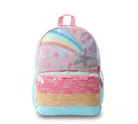 TOTTO - Mochila Escolar, Modelo Rainbow Star M, Mochila Mediana, Capacidad 15L, Compartimento Delantero, Bolsillos Botella, Organizador Interno, Correas Acolchadas, Resistente, Estampado Rosa