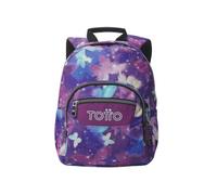 TOTTO - Mochila Escolar, Modelo Tempera, Capacidad 12 L, 3 Bolsillos, Bolsillo Tablet 10", Bolsillo Botella, Espaldar Ergonómico con Flujo de Aire, Correas en S, Estampado Star Butterfly Glitter