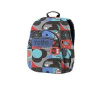 TOTTO - Mochila Escolar, Modelo Tempera, Capacidad 12 L, 3 Bolsillos, Bolsillo Tablet 10", Bolsillo Botella, Espaldar Ergonómico con Flujo de Aire, Cómodas Correas en S, Estampado Cyber Monstruos