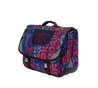 TOTTO - Mochila Escolar, Modelo Tijeras, Cartera Escolar, Capacidad 15 litros, 3 Compartimentos, Espaldar Ergonómico con Flujo de Aire, Correas en S para Mayor Comodidad, Estampado Letras Azul y Rojo