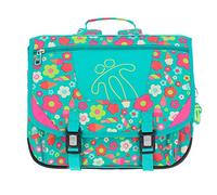 TOTTO - Mochila Escolar, Modelo Tijeras, Cartera Escolar, Capacidad 15 litros, 3 Compartimentos, Espaldar Ergonómico con Flujo de Aire, Correas en S para Mayor Comodidad, Estampado Flores Aguamarina