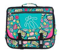 TOTTO - Mochila Escolar, Modelo Tijeras, Cartera Escolar, Capacidad 15 Litros, 3 Compartimentos, Espaldar Ergonómico con Flujo de Aire, Correas en S para Mayor Comodidad, Estampado Emoticonos Verde