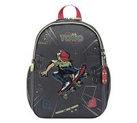 TOTTO Mochila Escolar Pequeña-Muska, Niños, Gris, S