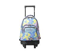 TOTTO Mochila escolar pequeña ruedas flores hawaianas - Resma TAMAÑO MEDIANO