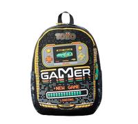 TOTTO - Mochila Infantil, Modelo Best Game M, Mochila Mediana, Capacidad 16 L, 2 Compartimentos, 2 Bolsillos para Botella, Organizador Interno, Correas Acolchadas, Resistente y Duradera, Color Negro