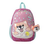 TOTTO - Mochila Infantil, Modelo Doggy Love M, Mochila Mediana, Capacidad 12 L, 2 Compartimentos, 2 Bolsillos Botella, Organizador Interno, Correas Acolchadas, Resistente y Duradera, Color Rosa