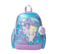 TOTTO - Mochila Infantil, Modelo Friends M, Mochila Mediana, Capacidad 16 L, 2 Compartimentos, 2 Bolsillos para Botella, Organizador Interno, Correas Acolchadas, Resistente y Duradera, Color Morado