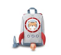 TOTTO - Mochila Infantil, Modelo Kido Tiger Gray, Compartimento Principal con Cremallera, Bolsillo Interno con Cremallera, Asa en Reata, Correas Ajustables, Color Gris