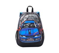 TOTTO - Mochila Infantil, Modelo Racing M, Mochila Mediana, Capacidad 12 L, 2 Compartimentos, 2 Bolsillos para Botella, Organizador Interno, Correas Acolchadas, Resistente y Duradera, Color Gris