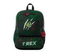 TOTTO - Mochila Infantil, Modelo Rex Dino M, Mochila Mediana, Capacidad 13 L, 2 Compartimentos, 2 Bolsillos para Botella, Organizador Interno, Correas Acolchadas, Resistente y Duradera, Color Verde