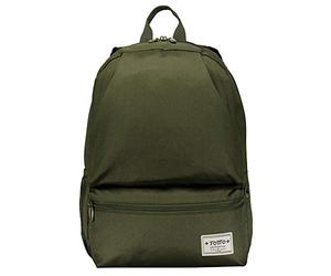 TOTTO - Mochila Juvenil, Modelo Dynamic, 4 Compartimentos, Organizador con Llavero Extraíble, Espaldar Ergonómico, Correas en S para Mayor Comodidad, Resistente, Color Verde