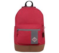 TOTTO - Mochila Juvenil, Modelo Mecanil, Mochila para Ordenador Portátil 14 Pulgadas, 2 Compartimentos, Espaldar Ergonómico, Correas en S para Mayor Comodidad, Resistente, Estampado Rojo y Marrón