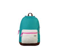 TOTTO - Mochila Juvenil, Modelo Muasir, Mochila para Ordenador Portátil 13 Pulgadas, 2 Compartimentos, Espaldar Ergonómico, Correas en S para Mayor Comodida, Resistente, Estampado Verde y Fucsia